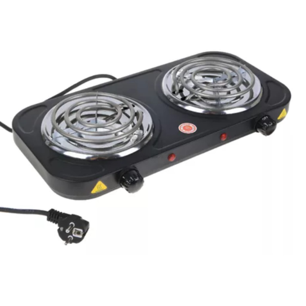 Fogão Cooktop Elétrico 2 Bocas 2500w, Portátil 127v Preto