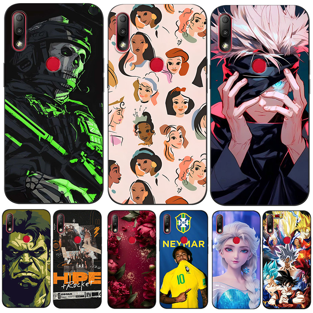 Capa Para ASUS Zenfone max pro m2 ZB631KL Traseira De Telefone Silicone Macio Preto Tpu Flor Árvore Famoso Jogador De Fu