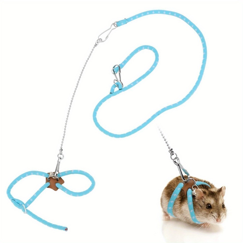 Coleira ajustável de nylon para hamster com sino, serve para hamsters, ratos, esquilos e gerbos, gaiola para animais de