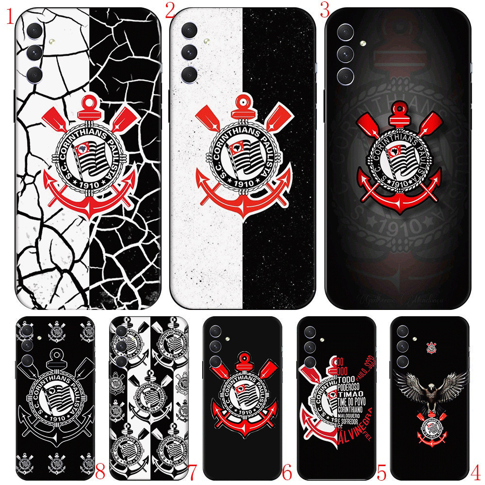 Corinthians FC C12 Para Samsung S6 J730 J2 J5 J7 Pro Prime Core TPU Capa De Telefone De silicone Macio Preto
