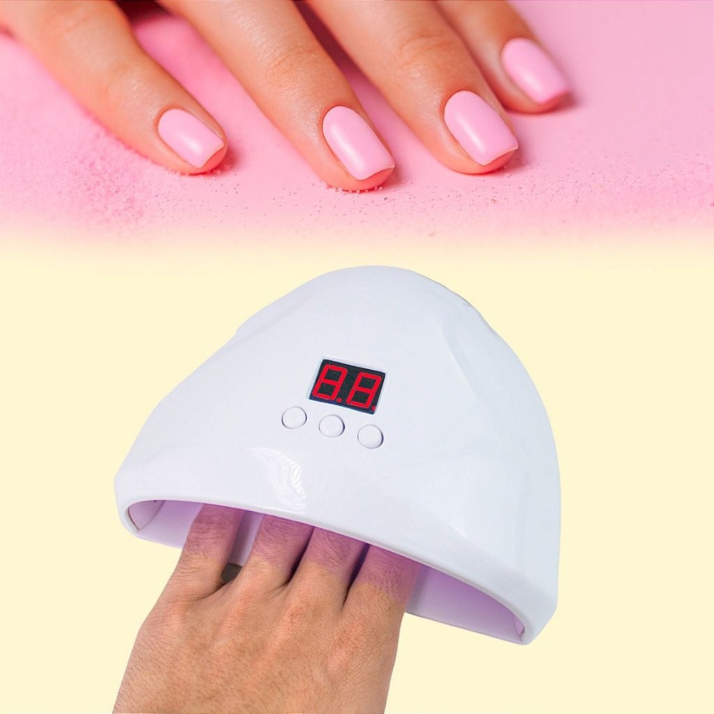 Cabine Led UV USB C/ Lixa Eletrica Portatil Kit Manicure 2 em 1