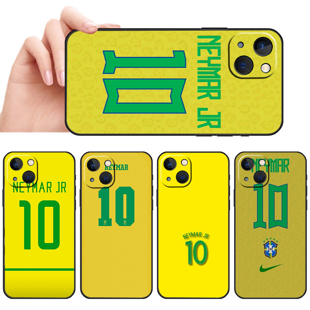Capa de Telefone Preta Macia Para iPhone X XR 14 15 Plus Pro Max Arte número de camisa esportiva Protetora Anti-Queda