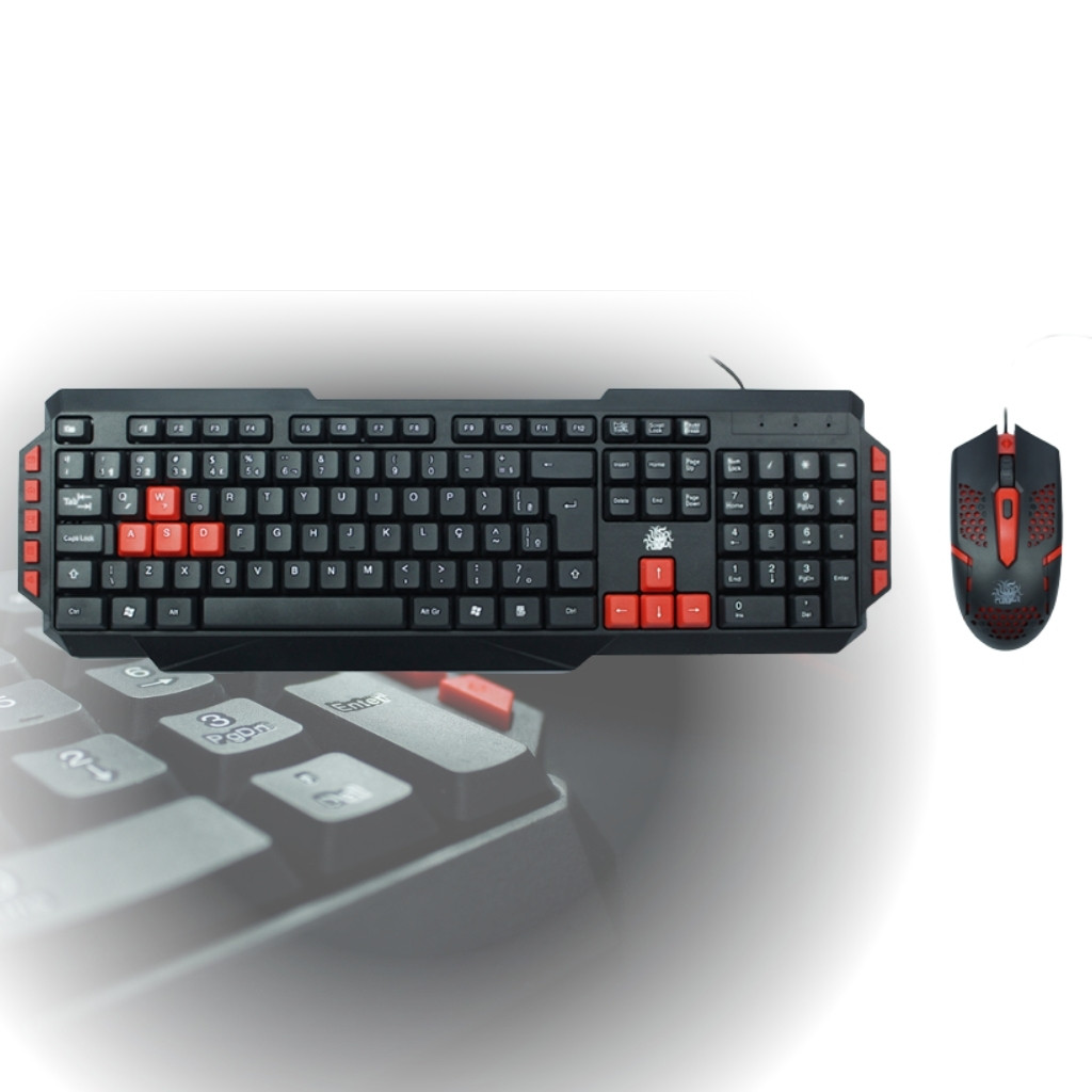 it Gamer Teclado Semi-mecânico + Mouse Gamer  Computador Notebook e Vídeogame Vermelho