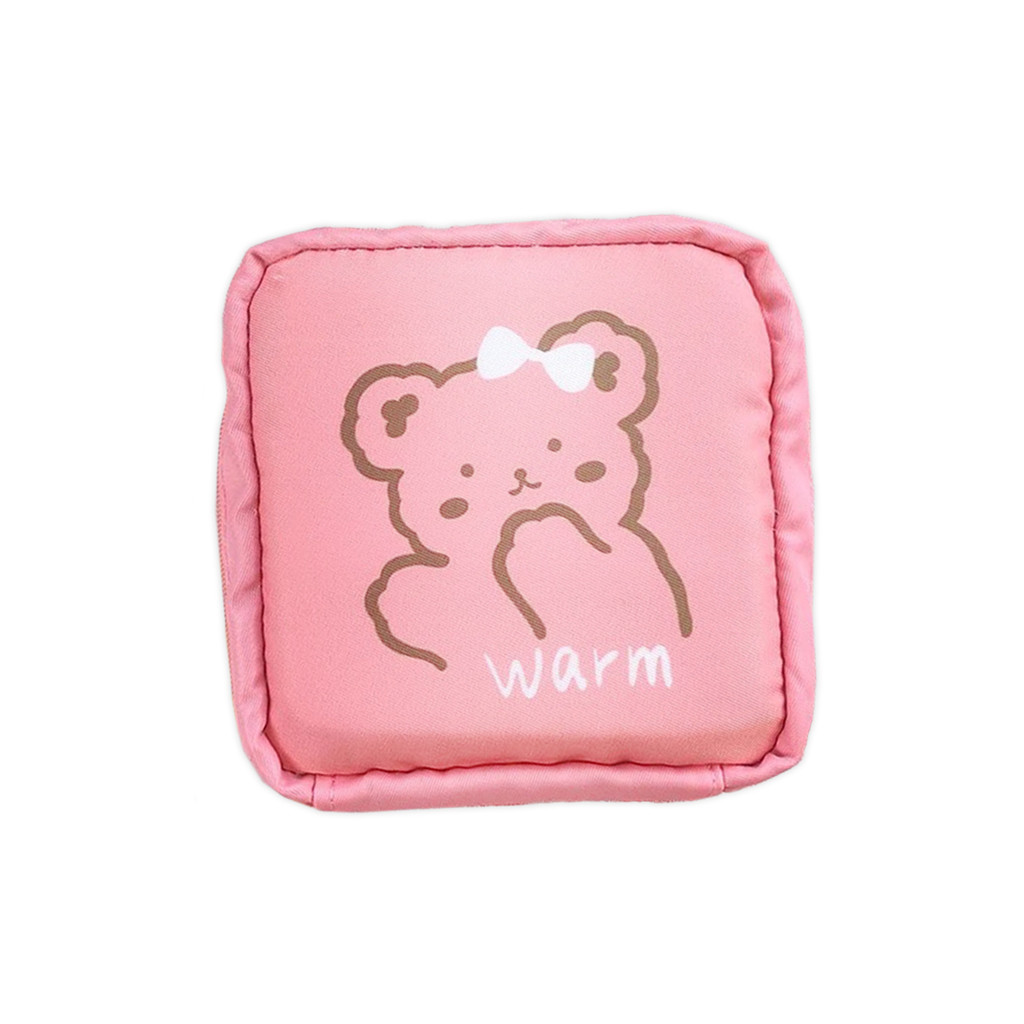 Necessaire Feminina Porta Absorvente Cosméticos Pequeno Cor:Rosa