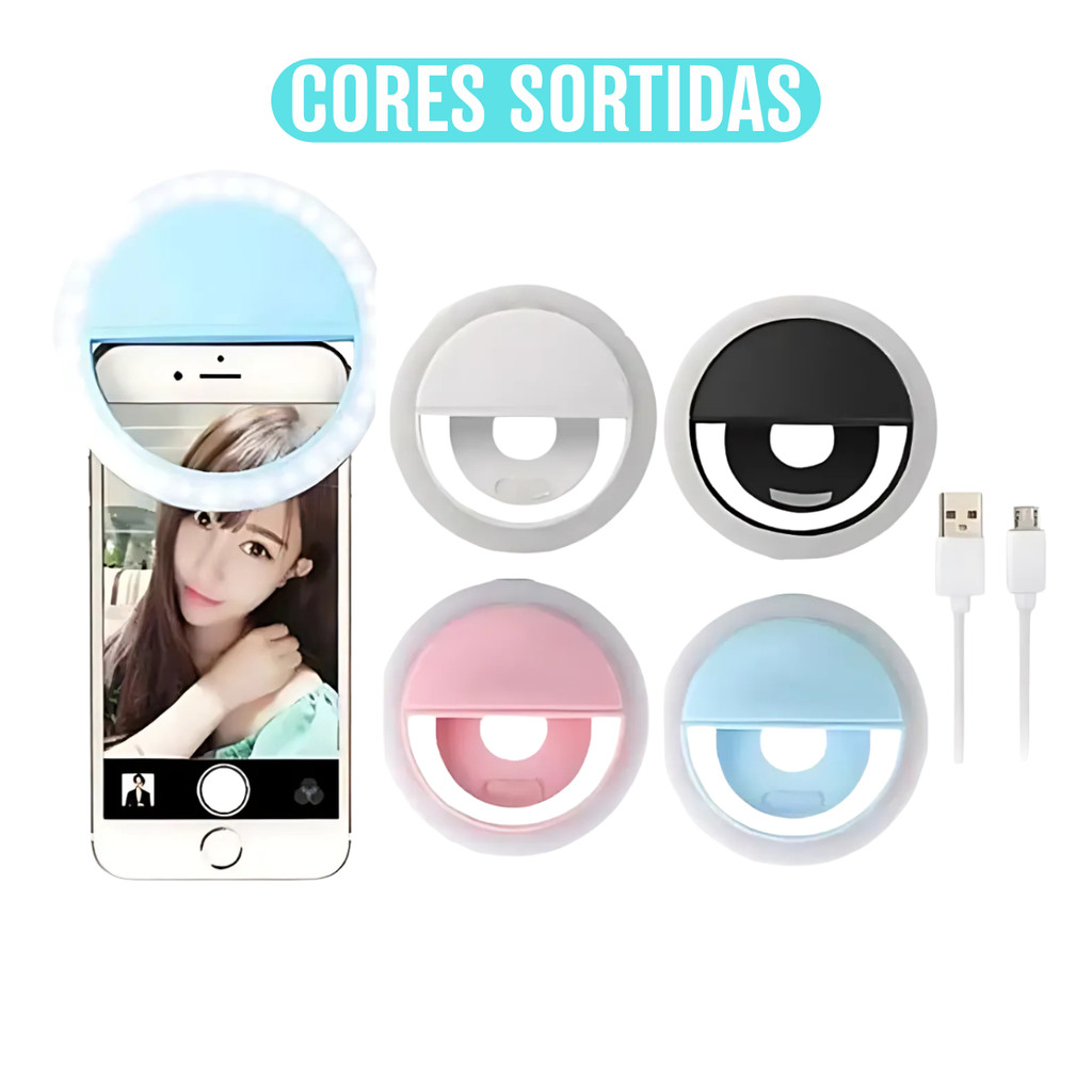 Anel Luminoso Para Celular Flash Selfie Mini Ring Light  - (Cores Sortidas)