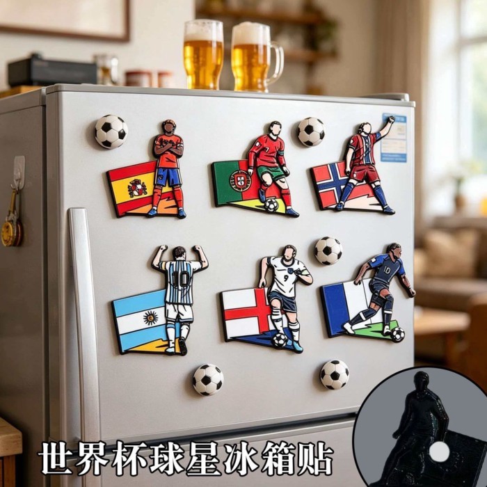 Eua-México-Canada Copa Do Mundo Jogadores De Futebol Imã De Geladeira Ronaldo Messi Cultural E Criativo Estrela Periféri