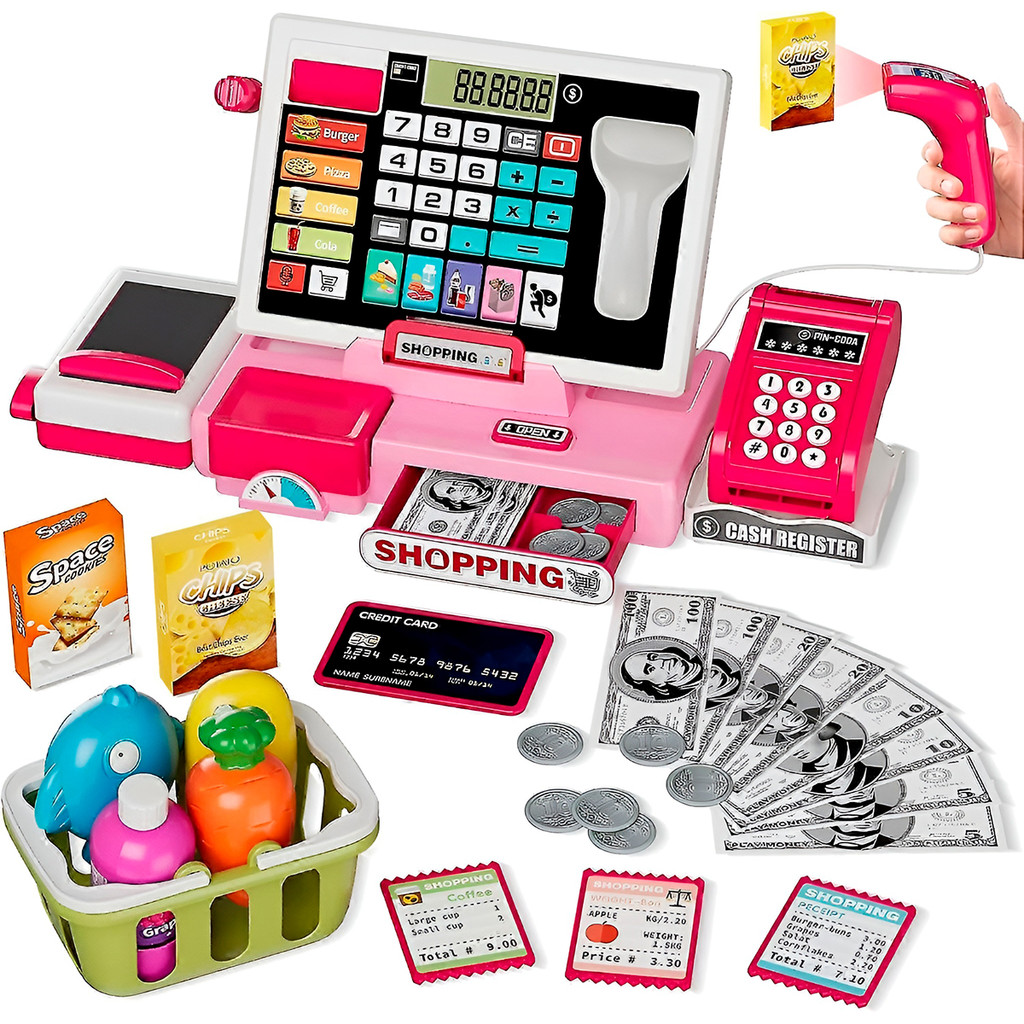 JS Brinquedo Caixa Registradora Acessórios Calculadora