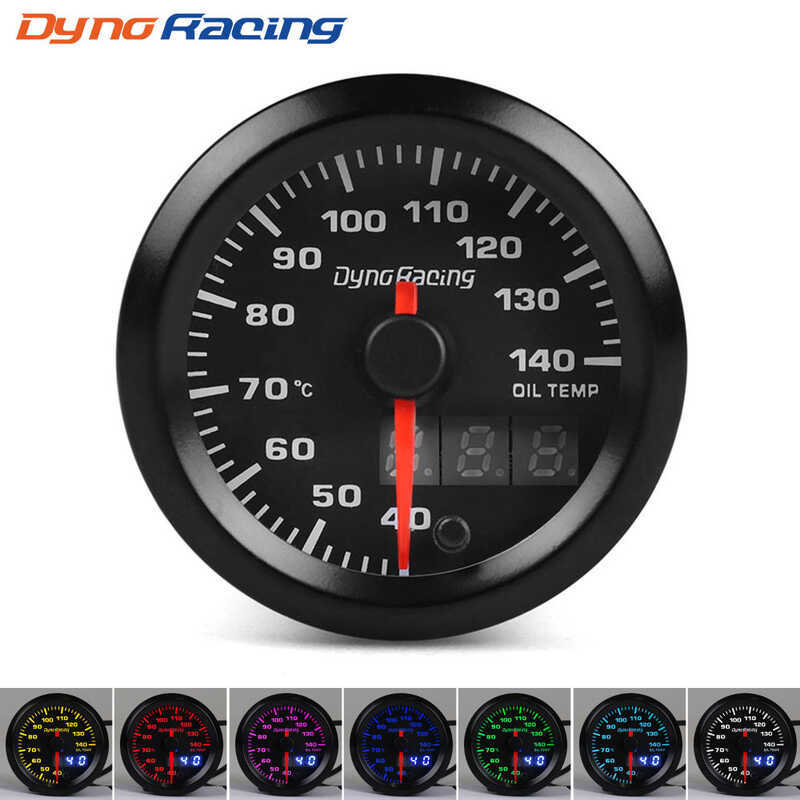 Modificação do carro 52MM medidor de temperatura do óleo ponteiro do Motor de passo de alta velocidade LCD Display duplo