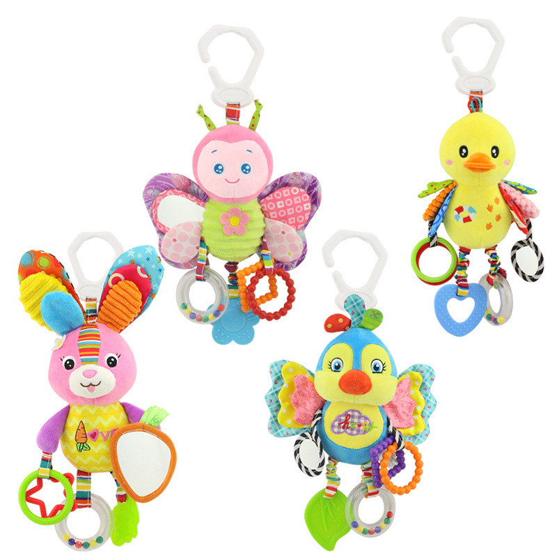 Bebê Chocalhos Brinquedos Carrinho Pendurado Brinquedo Macio Bonito Animal Boneca Berço Do Cama Sinos Elefante Coelho Cã