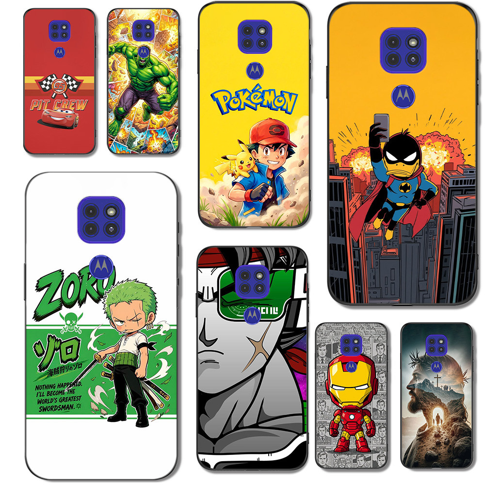Para Motorola Moto G9 Play Caso Capa Traseira De Telefone Silicone Macio Protetor MotoG9 Preto Tpu Jesus Batman Zoro Ani