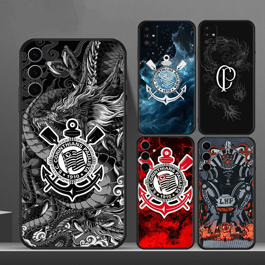 Para Samsung J2 J4 J6 J8 Plus Prime D5H3 Corinthians Soft TPU silicone Preto Capa De Telefone