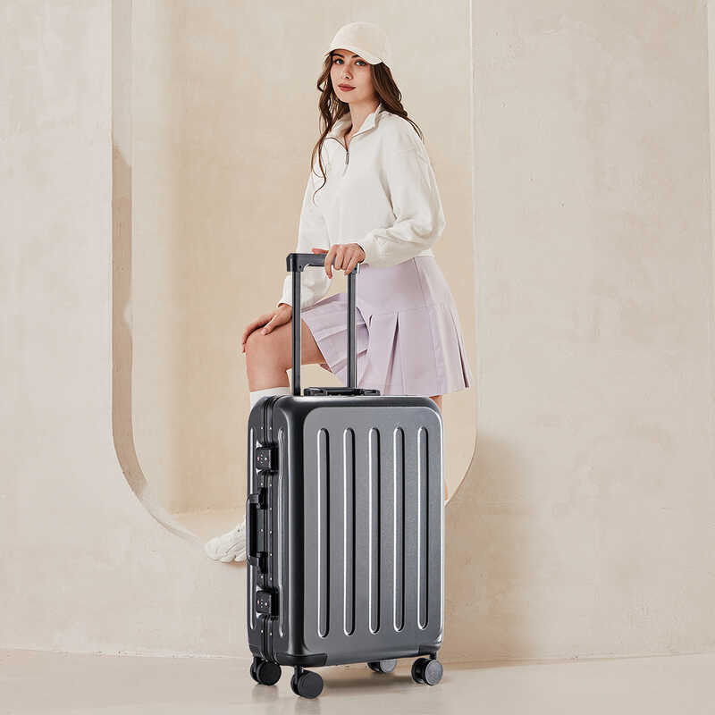 ELLE Mala Mala de Alumínio Quadro Trolley Case Roda Universal 20 Feminino Masculino Estudante 24 Senha Mala 87cm