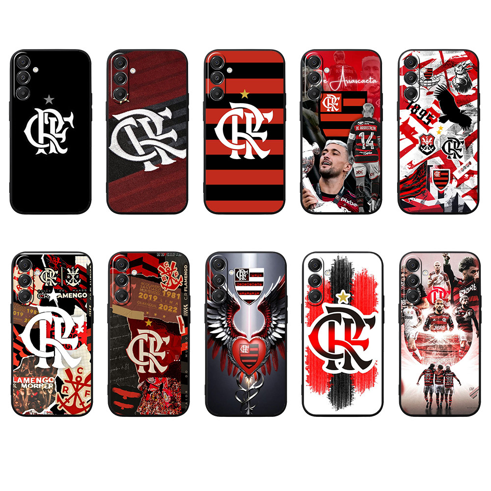 Samsung S24 FE Plus Ultra Note 8 9 10 20 Lite FIamengoo Capa De Telefone TPU Preta Macia