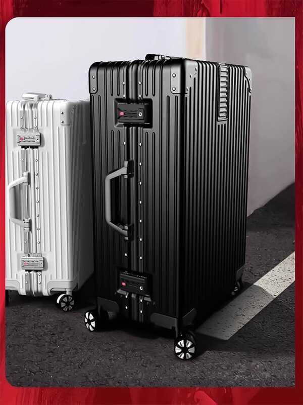 Mala de mala forte durável trole caso roda Universal 20 pequeno quadro alumínio feminino masculino senha mala couro 80cm