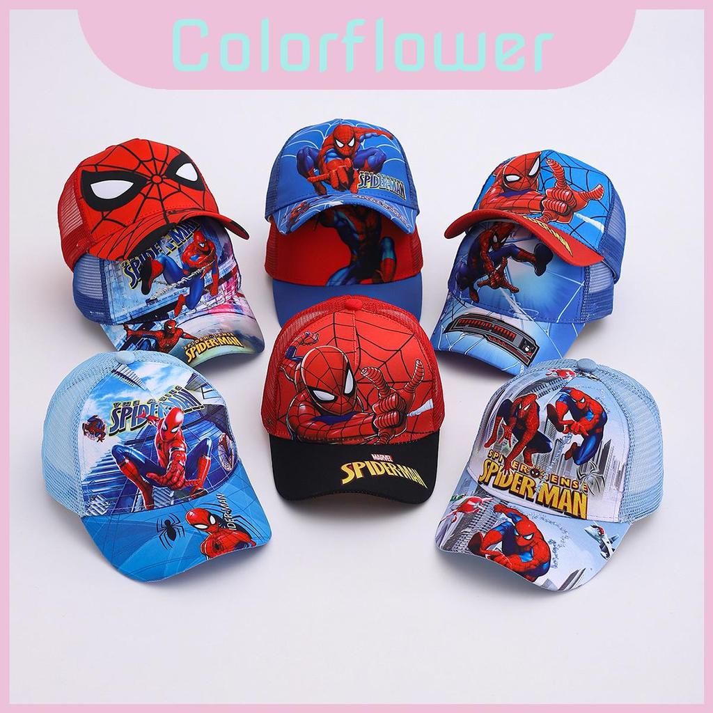 Boné De Beisebol Infantil Da Malha Do Personagem Homem Aranha Com Proteção Solar E Respirabilidade Para O Jogo Verão