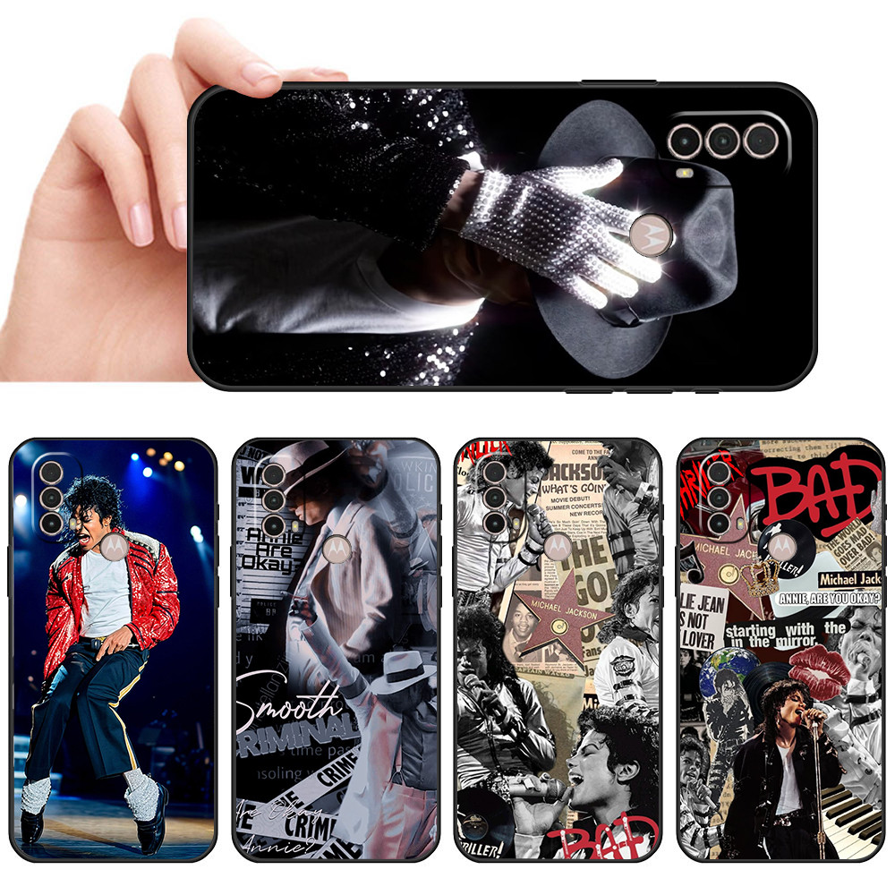 Capa De Telefone Preta Macia Para Moto E7 Plus E7i POWER E13 E20 E22 E40 G9 Play Arte pop star preto e Farelo Protetora