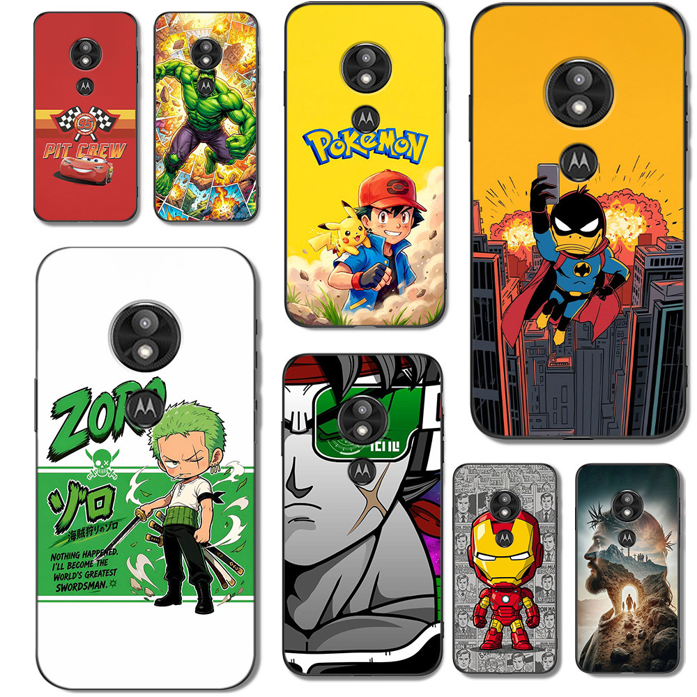 Para Motorola Moto E5 PLAY Caso De Telefone Silicone Macio Protetor Preto Tpu Jesus Batman Zoro Anime
