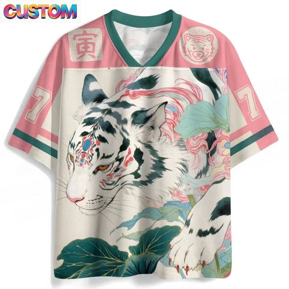 2026 Verão Moda Na Diversão Folha De Lótus Andando Tigre 3D Impresso Camiseta Secagem Rápida Esportes Ao Ar Livre Lazer
