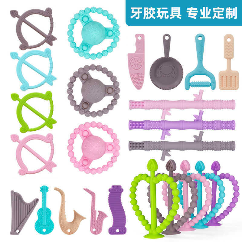 Mãe bebê produtos bebê mordedor Cactus bebê mordedor Anti-comer grau alimentício Silicone mordedor vara