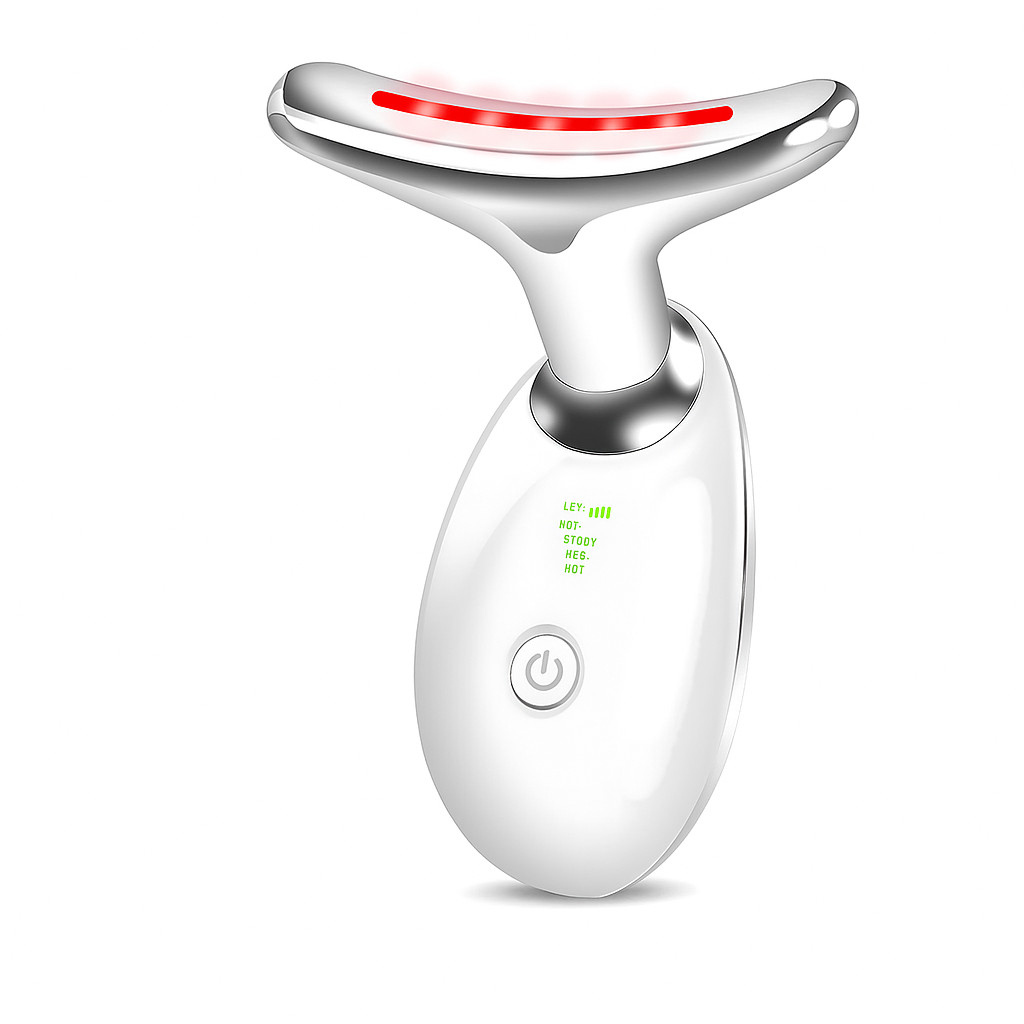 Massageador Facial LED Terapia - Lifting de Pescoço e Rosto com Calor e Vibração