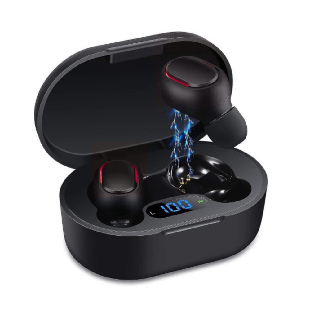 Fone de Ouvido Intra Auricular via  Bluetooth com Case de Carregamento rápido co visor LED Earphone A-975