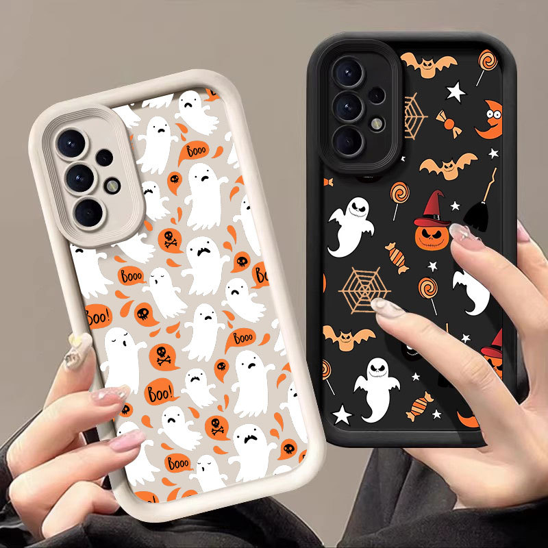 Capa Fantasma Feliz De Halloween Para Samsung A57 A56 A55 A37 A36 A35 A53 A54 5G A73 A34 A07 Macia A25 A22 A23 A14 A15 A