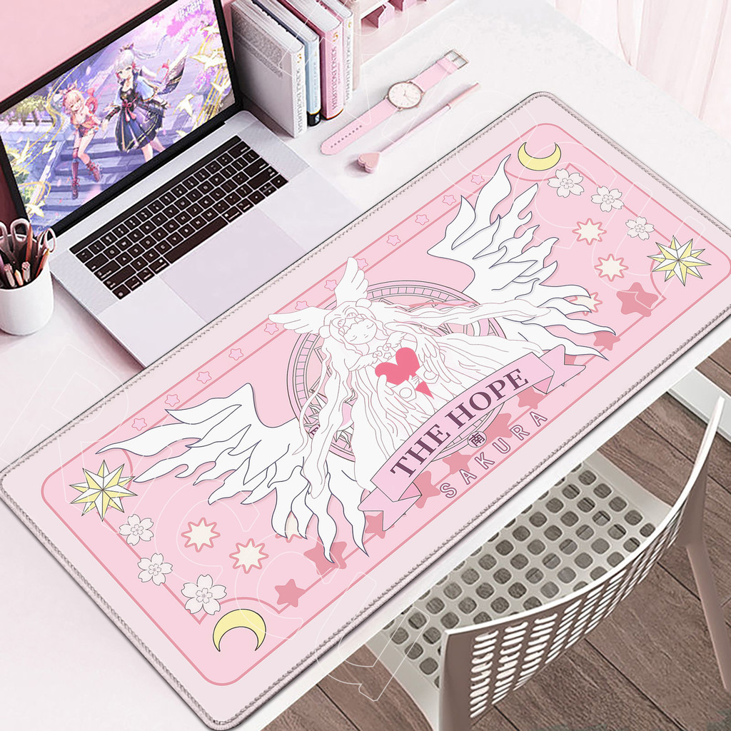 Novo Grande CCS Tapete De Mesa Card Captor Sakura Anime Mousepad 900x400mm Xxl Acessórios Jogos Computador Portátil Borr
