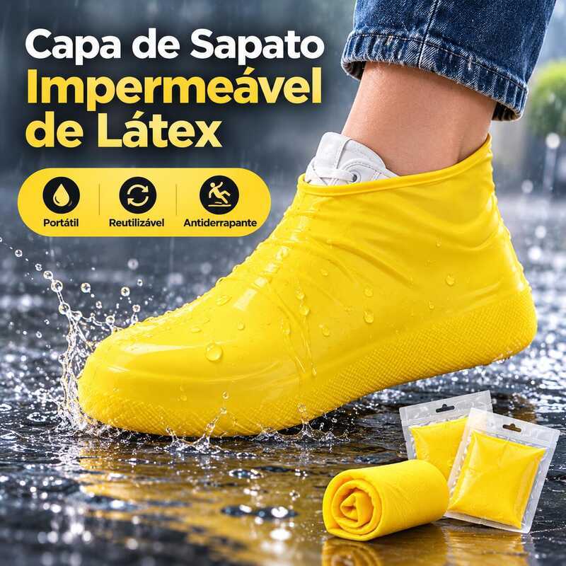 Capa de Chuva para Tênis Silicone Impermeável Colorido Unissex para Jovem e Adulto Protetor de Sapato