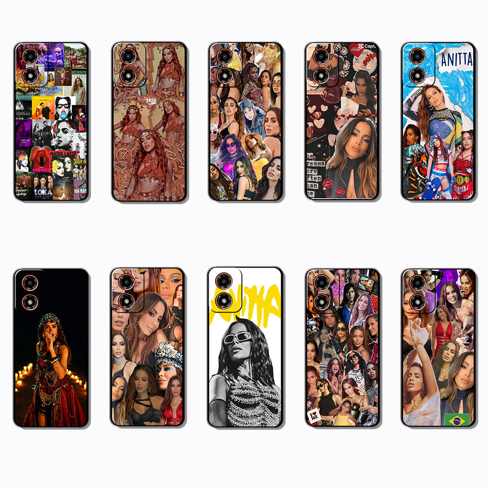 Capa De Telefone Preta Macia E Elegante Para Motorola Moto G04 G04S G05 G15 G35 