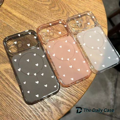 Capinha Coração Branco 3 Cores Fofa Protetora para iPhone 11 12 13 14 15 16 17 Pro Max XR XS