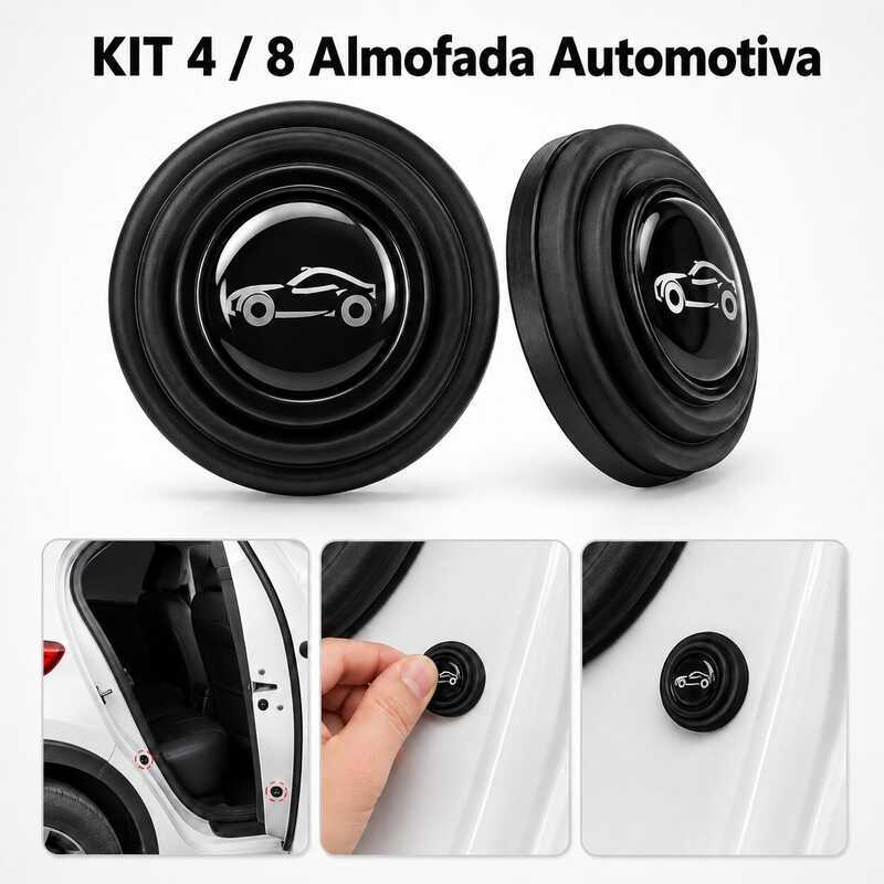 Kit de 4 / 8 Pcs Almofada Automotiva Para Porta De Carro Capô/Silencioso Resistente a Água
