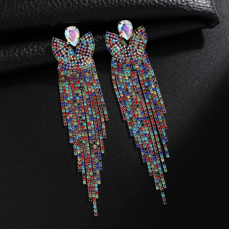 R RUBY * Europeu Americano Criativo Novo Estilo Brincos Moda Moda Brincos de Strass Novo Estilo Colorido Diamante Brinco