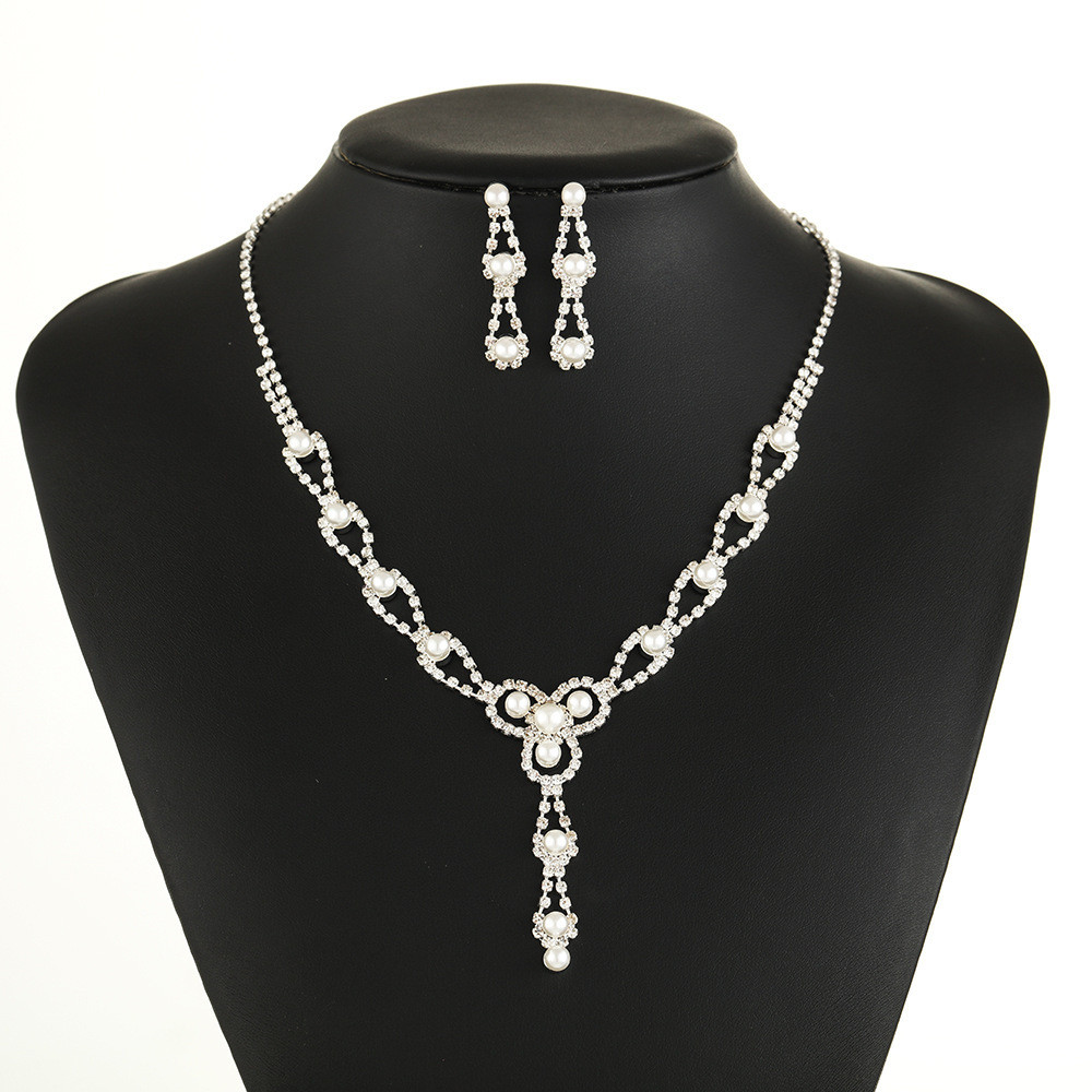 R RUBY * Europeu Americano Moda Jóias Moda Luxo Colar Strass Pérola Colar Curto Colar Nupcial Performance Jóias N410