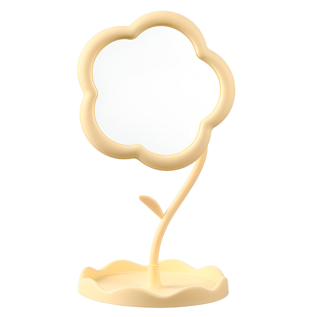 JS Espelho de Mesa para Maquiagem Formato Flor Decorativo Cor aleatoria