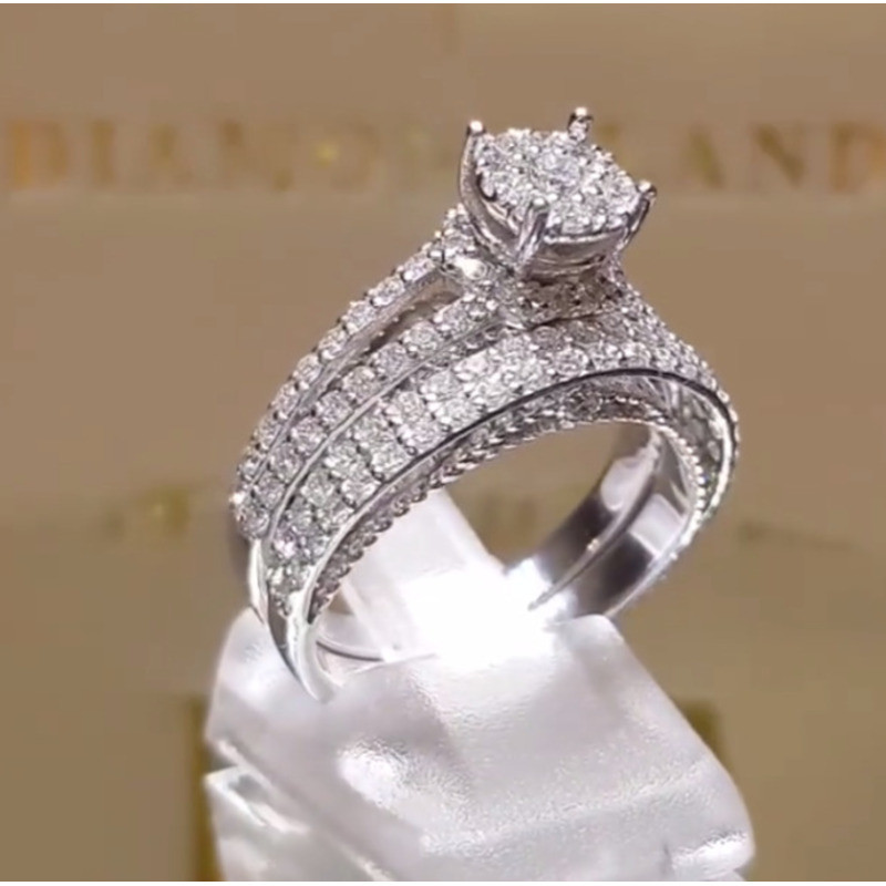 2020 novo estilo criativo DL senhoras anel de diamante casal anel de casamento moda acessórios de mão