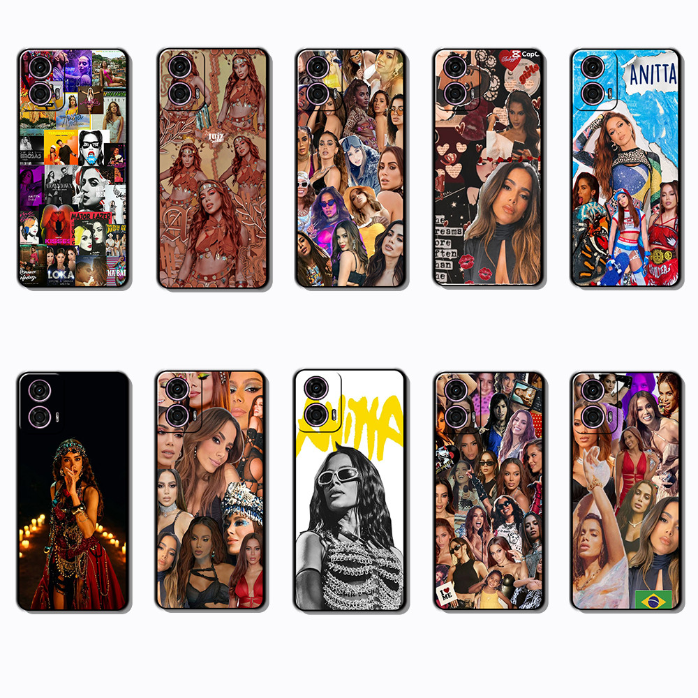 Capa De Telefone Preta Macia E Elegante Para Motorola Moto G24 G34 G85 G45 S50NE