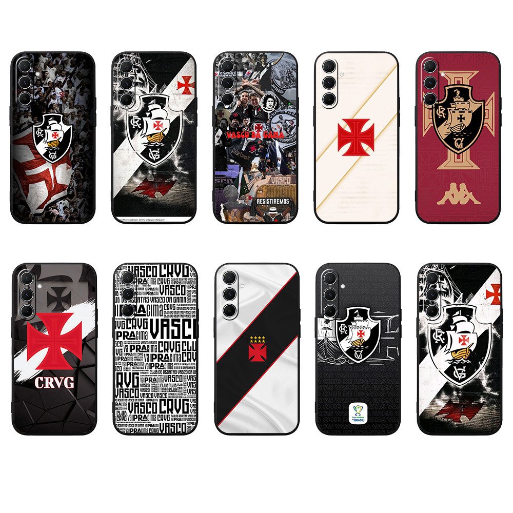 Capa De Telefone Preta Macia Para Samsung Galaxy A04S A05S A06 A24 A25 A34 A54 A14 A15 A13 BF33 Vasco Moda Impressa Prot