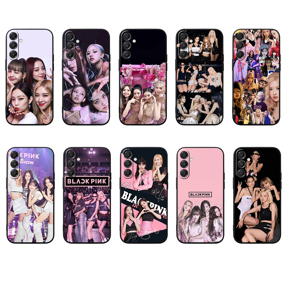 Samsung A06 A16 A07 A17 A26 A36 A56 A37 A57 S25 FE 5G Blackpink Capa De Telefone TPU Preta Macia
