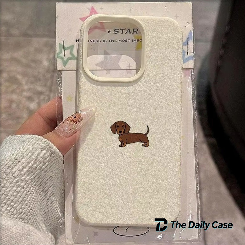 Capa De Telefone Para iPhone 11 12 13 14 15 16 17 Pro Max XS X XR 16E 16 Plus 17 Ar Marrom Dachshund Padrão