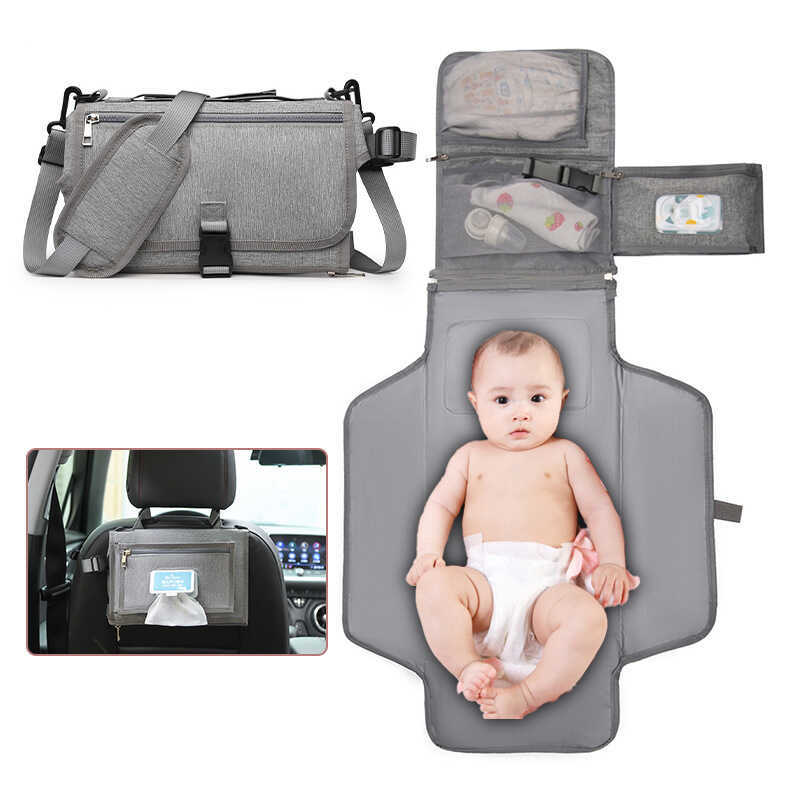 Multifuncional almofada de fraldas do bebê portátil mãe saco de fraldas do bebê à prova de vazamento leve viagem ao ar l