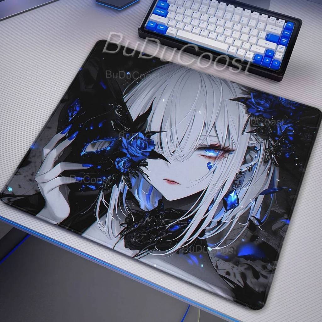 Anime Meninas Samurai Máscara Mousepad Acessórios De Jogos De Computador Gamer Profissional Antiderrapante Tapete De Mou