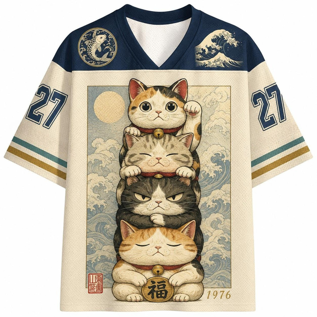 2026 Verão Moda Nova Diversão Japonesa E Brincalhão Fortuna Gato Impressão 3D Lazer Ao Ar Livre Esportes Fitness Com Dec