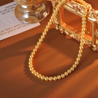 20 colar 10mm colar de pérolas contas de ouro redondo colar de pérolas feminino luz luxo High-End colar de clavícula dou