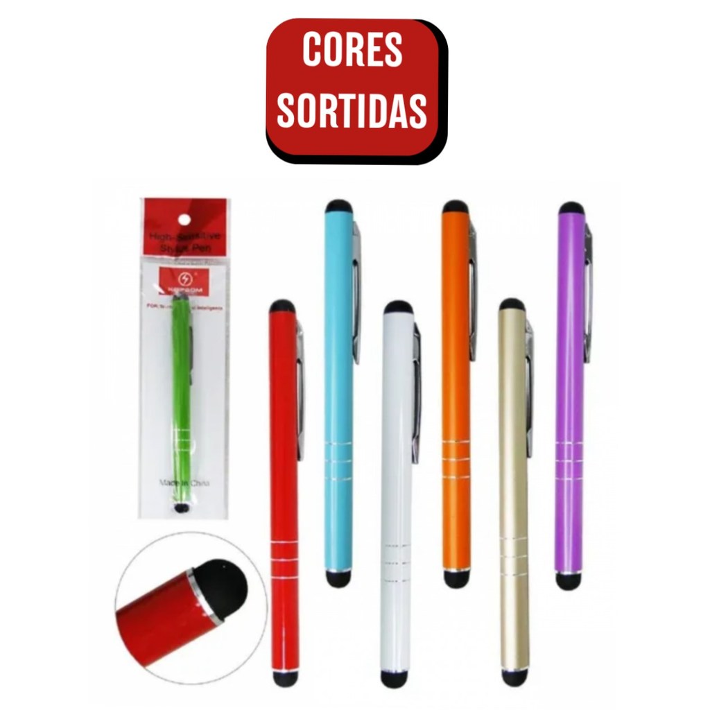 Caneta Touch Screen Stylus Universal Para Tablet e Celular - (Cores Sortidas)
