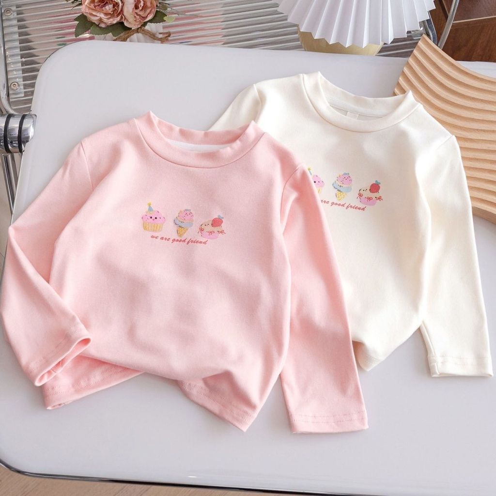 Camisetas Estampadas Prontas Para Meninas , Blusas Elegantes E Casuais De Manga Comprida Camadas De Base Primavera Outon