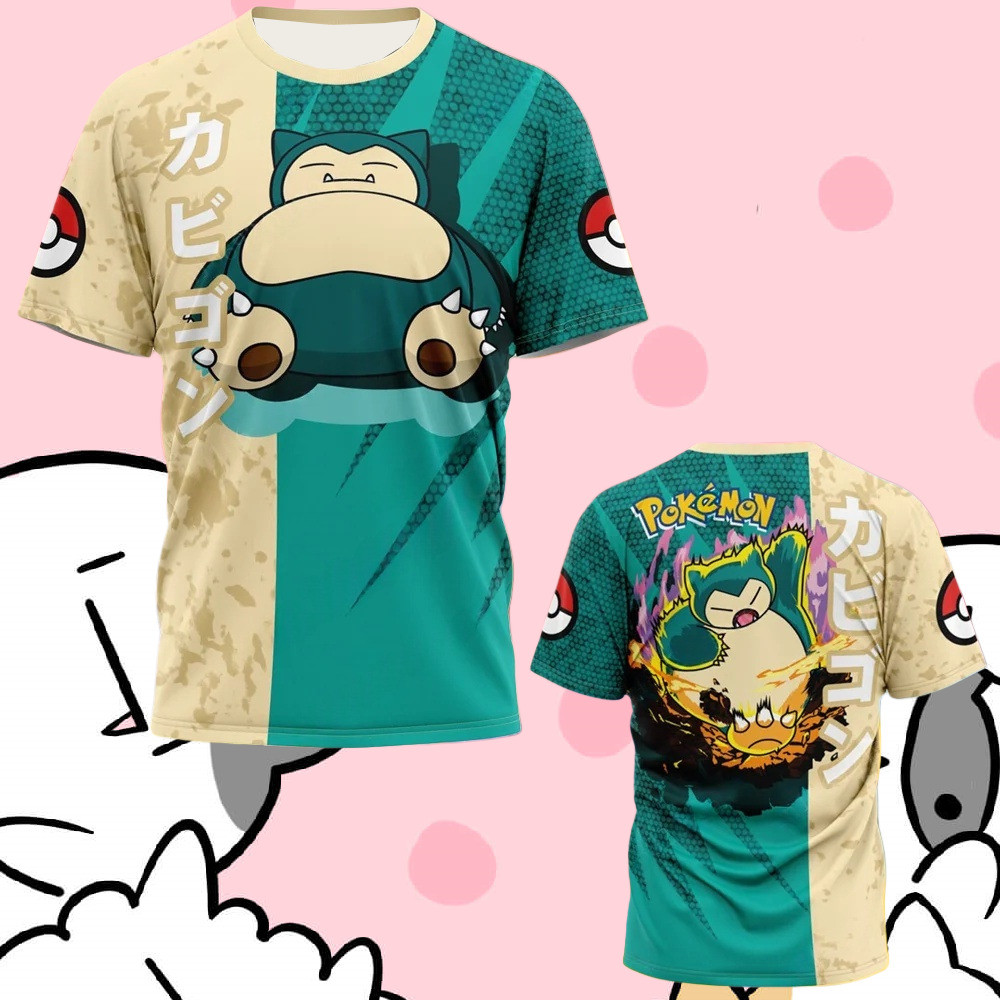 2026 Verão Pokemon Crianças Mulheres MenShort Manga Dos Desenhos Animados Camisetas Roupas Uniforme Impressão 3D Respirá