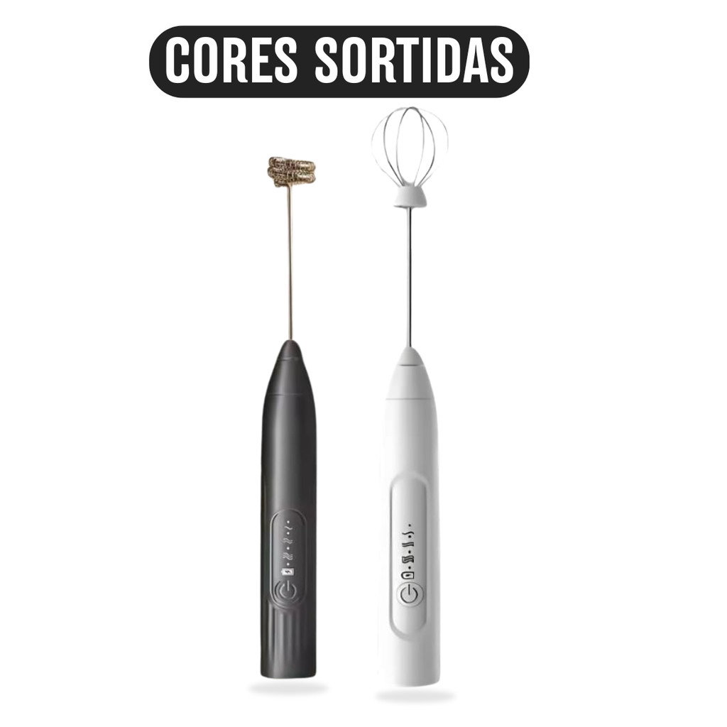 Mini Mixer Elétrico Portátil Premium Bivolt – Batedor de Café, Leite e Capuccino (Cores Sortidas)