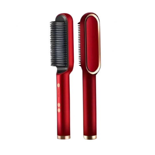 VERMELHO - Escova Alisadora Elétrica Bivolt