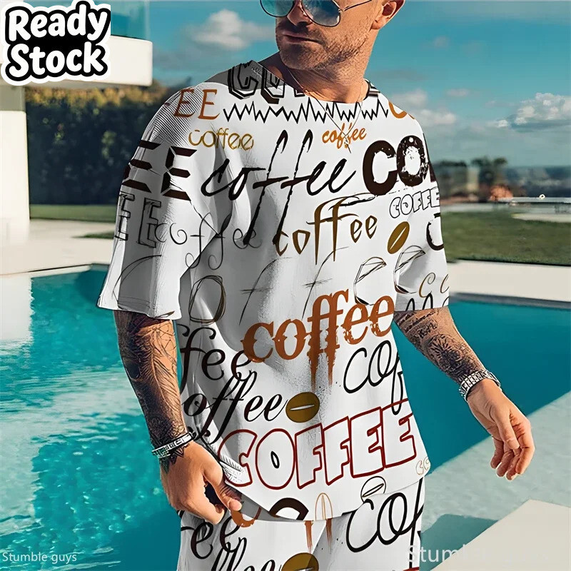 Camiseta Esportiva Masculina Oversized 3D De Manga Curta Verão Retro Padrão Solto Macio E Confortável Moda Topos