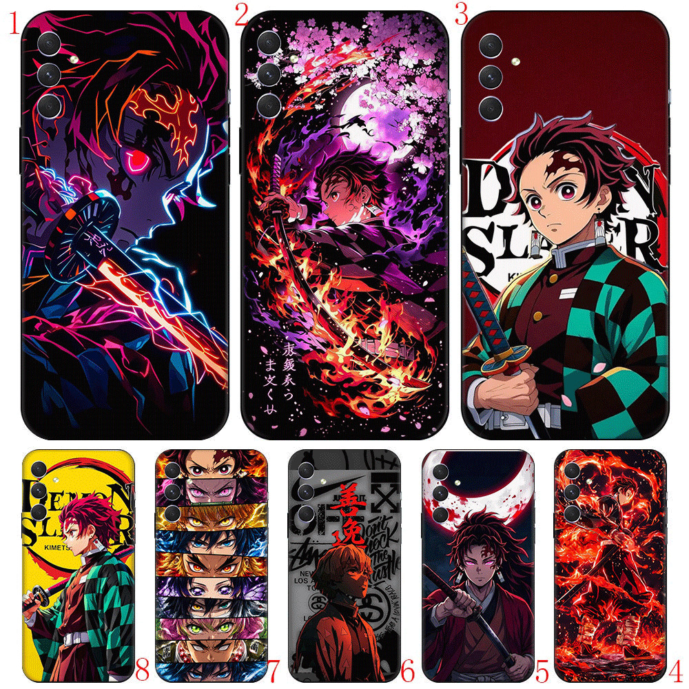 Demon Slayer (T-8) Samsung A01 Ue A02 M02 A03S A10 S A20 A30 TPU Para Capa De Telefone Protetora De Plástico